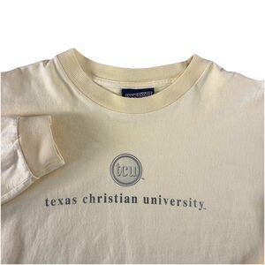 Texas Christian University Spell Out Long Sleeve Shirt Mens Large TCU Y2K USA